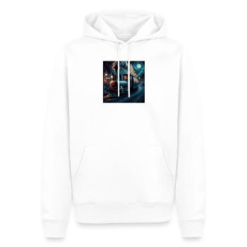 steam engine steam train vintage locomotive - Men’s Premium Organic Hoodie - white - Front - Nico (187cm)