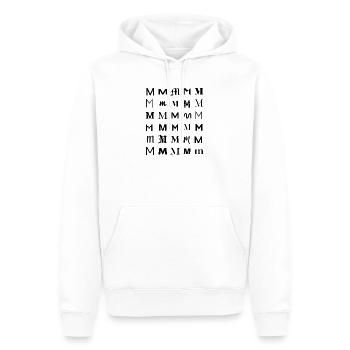 Typografie M-Monogramm-Buchstabenmosaikdesign - Männer Premium Bio Hoodie - Weiß - Vorne - Nico (187cm)