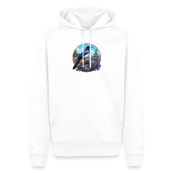 Pies Magpie - Sweat à capuche Premium bio Homme - blanc - Devant - Nico (187cm)