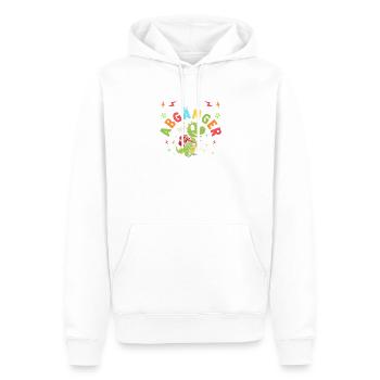 Crèche Élève Dinosaure Maternelle Première Année - Sweat à capuche Premium bio Homme - blanc - Devant - Nico (187cm)