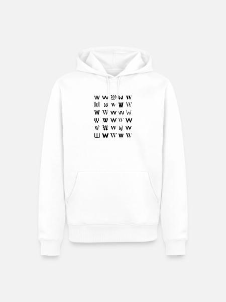 Typografie W-Monogramm-Buchstabenmosaikdesign - Männer Premium Bio Hoodie - Weiß