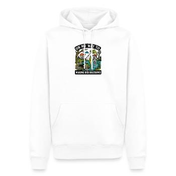 Humour de pêche en route vers de mauvaises décisions - Sweat à capuche Premium bio Homme - blanc - Devant - Nico (187cm)
