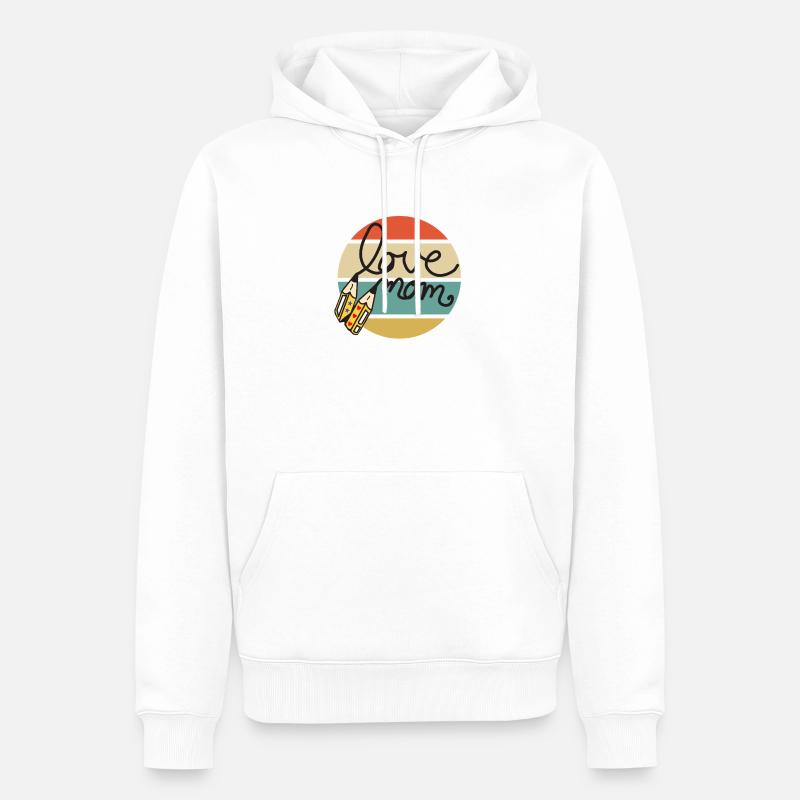 Avec amour maman - Sweat à capuche Premium bio Homme - blanc