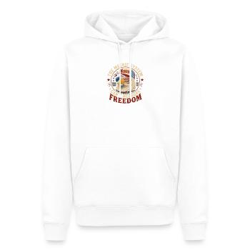 Das metrische System kann Freiheit nicht messen (4 - Männer Premium Bio Hoodie - Weiß - Vorne - Nico (187cm)