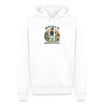 Golf Humor On My Way To Making Bad Decisions - Men’s Premium Organic Hoodie - white - Front - Nico (187cm)