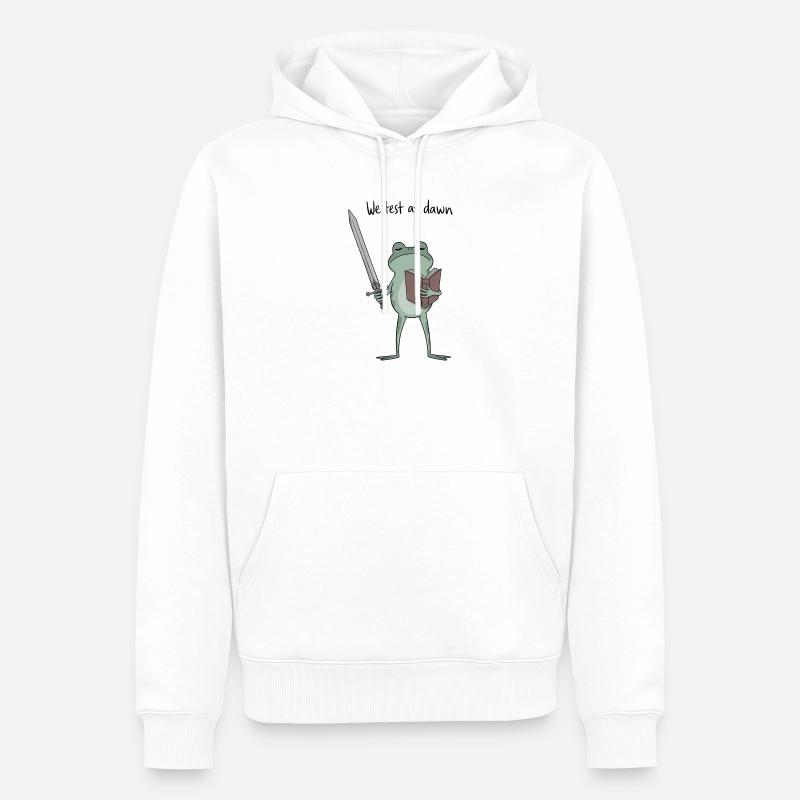 Dawn Duel Frog : Épée & Tome - Sweat à capuche Premium bio Homme - blanc