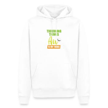 Lancer de disque Lancer de disque Lanceur de disque - Sweat à capuche Premium bio Homme - blanc - Devant - Nico (187cm)