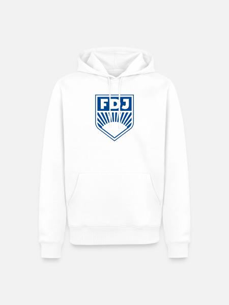 FDJ - Freie Deutsche Jugend Abzeichen (einfarbig) - Männer Premium Bio Hoodie - Weiß