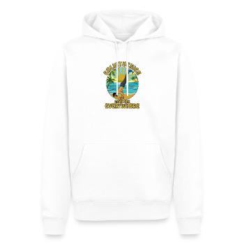 Calisthenics Strandhandstand - Männer Premium Bio Hoodie - Weiß - Vorne - Nico (187cm)