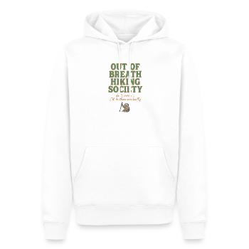 Außer Atem Wandergesellschaft - Männer Premium Bio Hoodie - Weiß - Vorne - Nico (187cm)