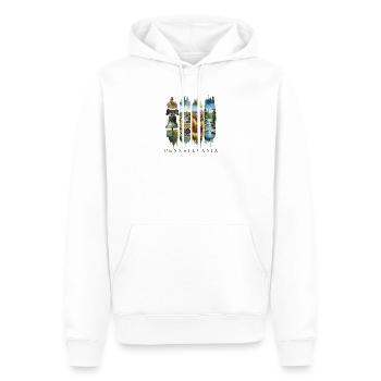 Pennsylvania Travel – Liberty Bell & Autumn Spirit - Männer Premium Bio Hoodie - Weiß - Vorne - Nico (187cm)