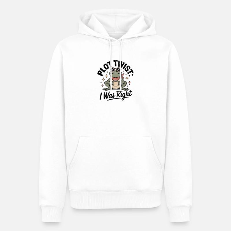 Plot Twist Frog: Ich hatte recht - Männer Premium Bio Hoodie - Weiß