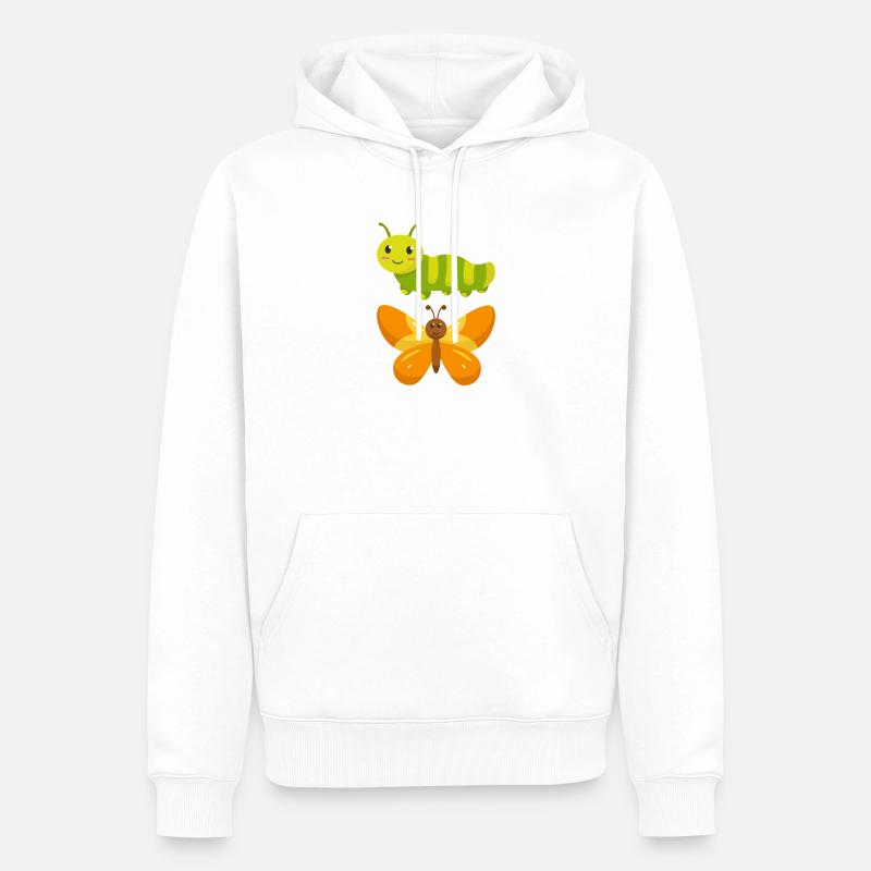 De la chenille au papillon - Sweat à capuche Premium bio Homme - blanc