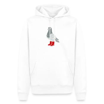 Taube in roten Stiefeln - Männer Premium Bio Hoodie - Weiß - Vorne - Nico (187cm)