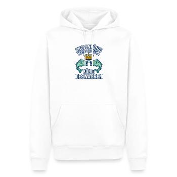 Angelkönig Meine Regeln Krone Fische Angler - Männer Premium Bio Hoodie - Weiß - Vorne - Nico (187cm)
