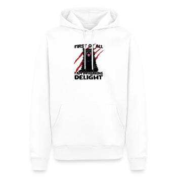 Naughty Black Cat Goblin Fashion Cat Madness - Men’s Premium Organic Hoodie - white - Front - Nico (187cm)
