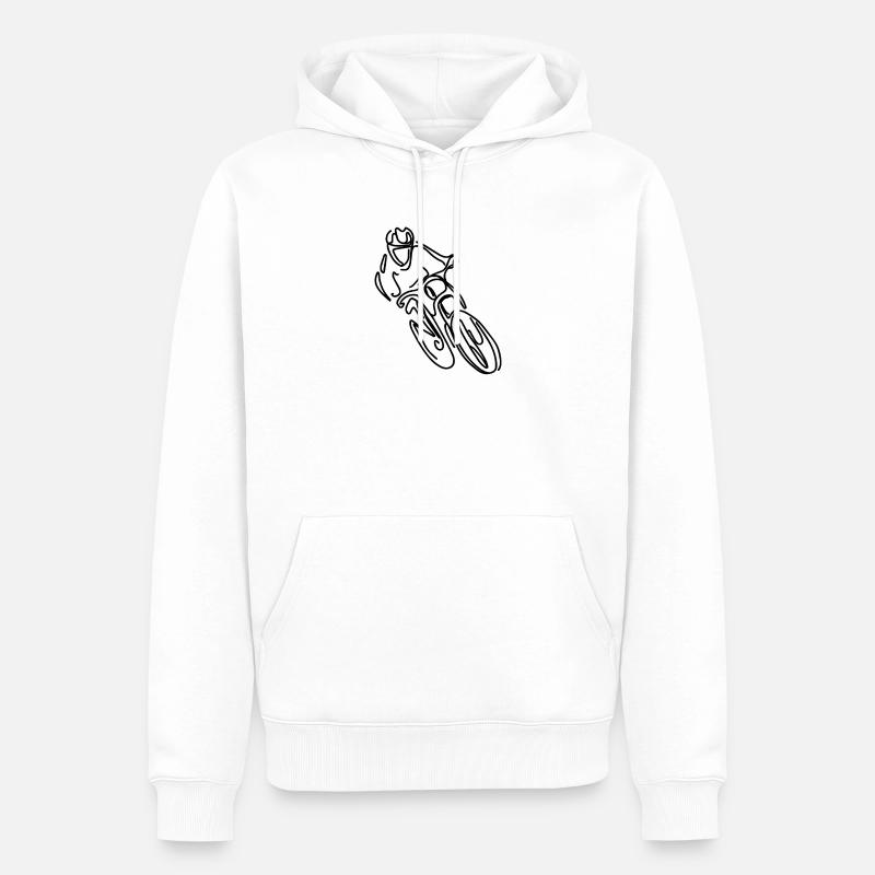 VTT Descente - Sweat à capuche Premium bio Homme - blanc