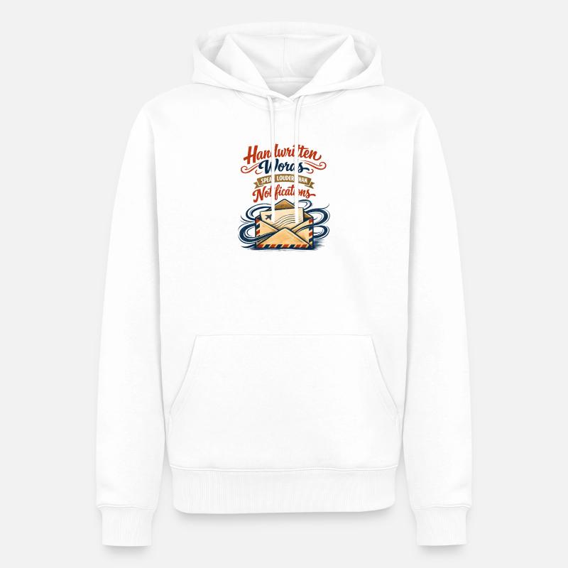 Handschrift statt Push | Snail Mail - Männer Premium Bio Hoodie - Weiß