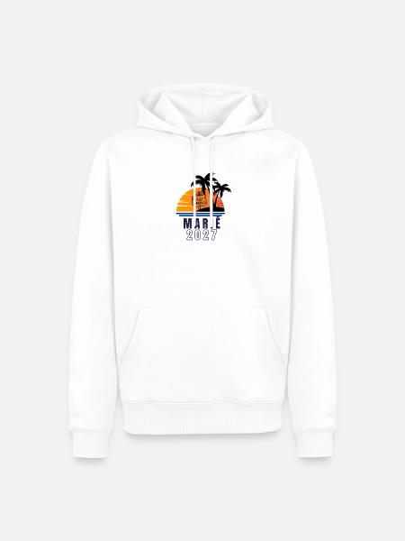 Marie 2027 Hochzeitsankündigung - Männer Premium Bio Hoodie - Weiß