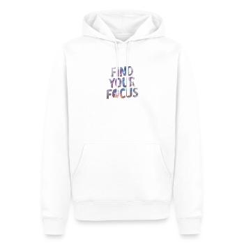 Trouvez votre attention dans les étoiles - Sweat à capuche Premium bio Homme - blanc - Devant - Nico (187cm)