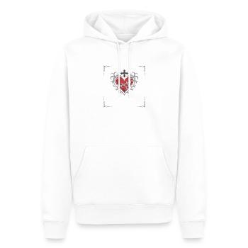 Barbed Heart Crown Tattoo Tee - Men’s Premium Organic Hoodie - white - Front - Nico (187cm)