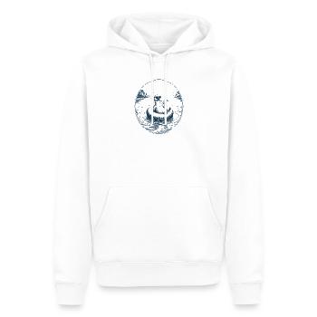 Canard avec cocktail - Sweat à capuche Premium bio Homme - blanc - Devant - Nico (187cm)