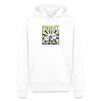 Vergiss Ruhe – Schlag es! - Männer Premium Bio Hoodie - Weiß - Vorne - Nico (187cm)