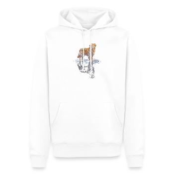 Goldener Retriever Wasserreflex - Männer Premium Bio Hoodie - Weiß - Vorne - Nico (187cm)