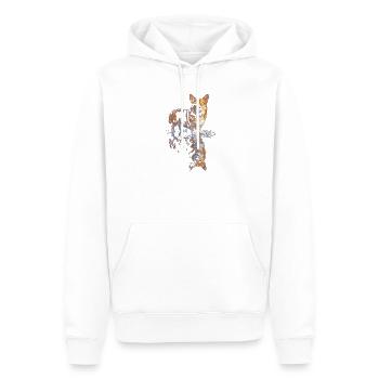 Corgi à réflexe hydrique - Sweat à capuche Premium bio Homme - blanc - Devant - Nico (187cm)