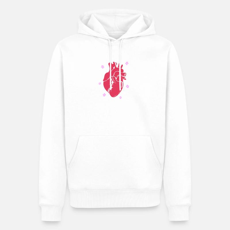 Kardiogramm Kardiographie Sonographie Ultraschall - Männer Premium Bio Hoodie - Weiß