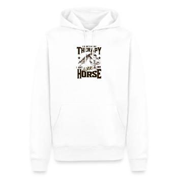 Pferdetherapie-Humor - Männer Premium Bio Hoodie - Weiß - Vorne - Nico (187cm)