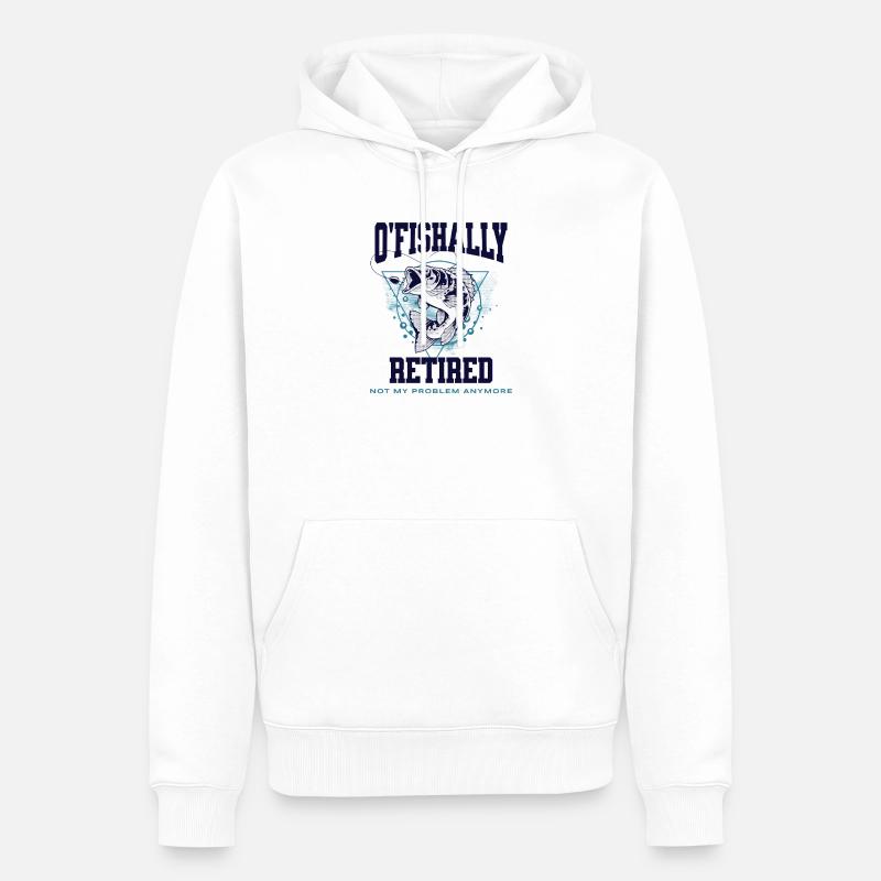 Pêche retirée à Ofishally - Sweat à capuche Premium bio Homme - blanc