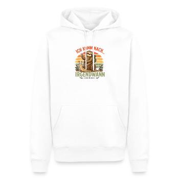 Faultier Schnecke Irgendwann Shirt - Männer Premium Bio Hoodie - Weiß - Vorne - Nico (187cm)