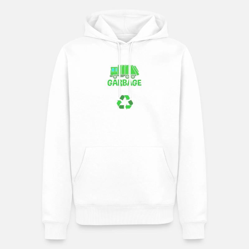 Mülleimer Müllwagen Müllauto Müllmann - Männer Premium Bio Hoodie - Weiß