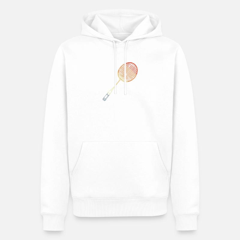 Esquisse de raquette de badminton - Sweat à capuche Premium bio Homme - blanc