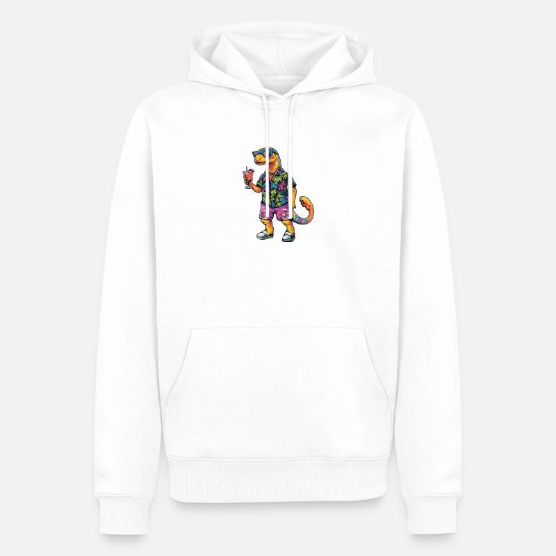 Dinosaurier brontosaurus Comic Sommer - Männer Premium Bio Hoodie - Weiß
