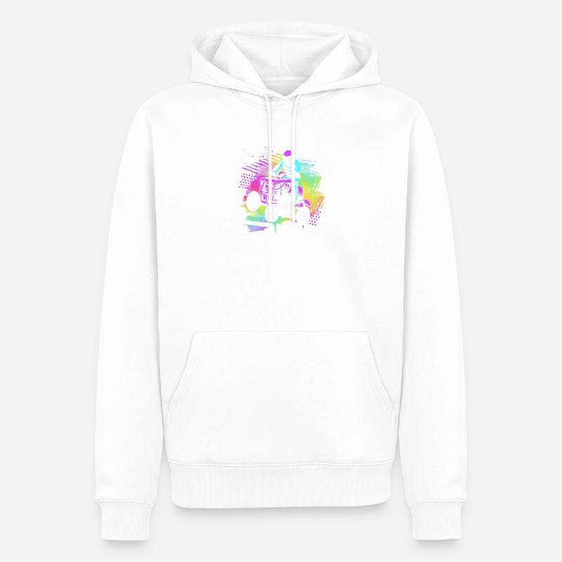 quad - Sweat à capuche Premium bio Homme - blanc