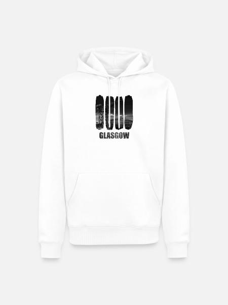 Glasgower Industriestadtlandschaft - Männer Premium Bio Hoodie - Weiß