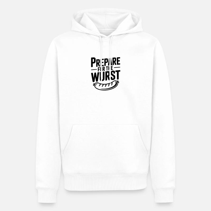 Préparez-vous à la Wurst - Sweat à capuche Premium bio Homme - blanc