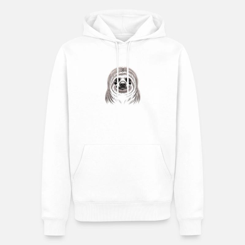 Faultier - Männer Premium Bio Hoodie - Weiß