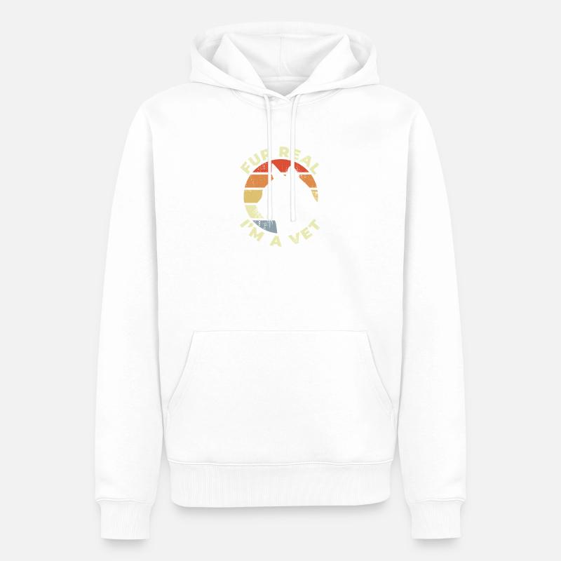 Ich bin der Tierarzt - Männer Premium Bio Hoodie - Weiß