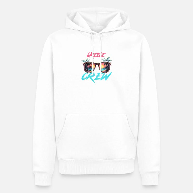 Équipe du parti grec - Sweat à capuche Premium bio Homme - blanc