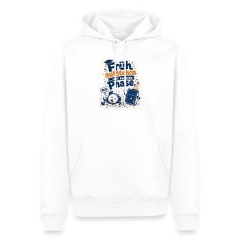Früh aufstehen war nur eine Phase. - Männer Premium Bio Hoodie - Weiß - Vorne - Nico (187cm)