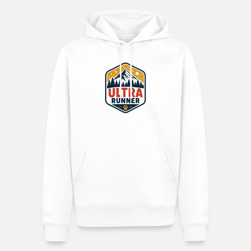 Ultra coureur - Sweat à capuche Premium bio Homme - blanc