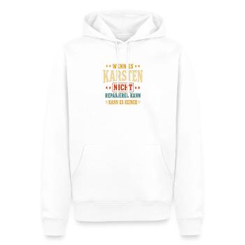 Wenn es Karsten nicht reparieren kann - Männer Premium Bio Hoodie - Weiß - Vorne - Nico (187cm)