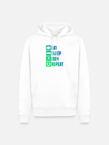 Geschenkidee für einen Running mit Running - Männer Premium Bio Hoodie - Weiß