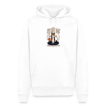 Spirited Cat Kaffeemeditation - Männer Premium Bio Hoodie - Weiß - Vorne - Nico (187cm)
