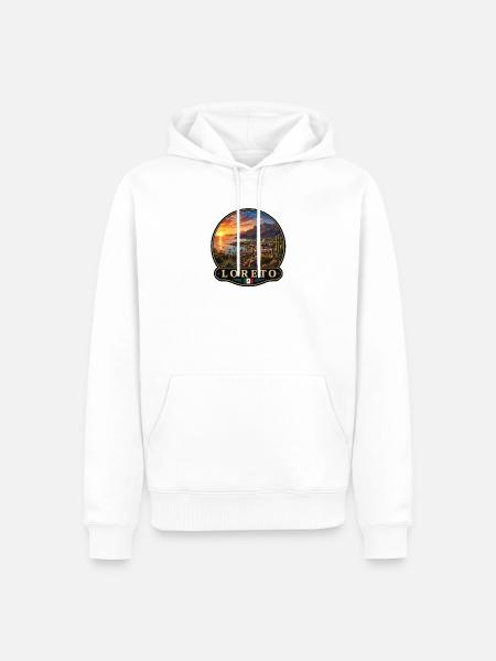 Loreto Sonnenuntergang Malerisches Landschaft - Männer Premium Bio Hoodie - Weiß