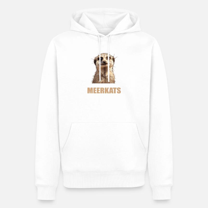 Suricate Erdmännchen - Sweat à capuche Premium bio Homme - blanc