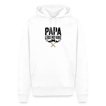 Papa Légendaire Bricoleur - Sweat à capuche Premium bio Homme - blanc - Devant - Nico (187cm)